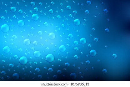Light BLUE vector template with circles. Beautiful colored illustration with blurred circles in nature style. Pattern can be used as texture of water, rain drops.