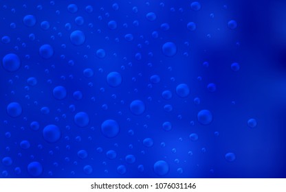 Light BLUE vector template with circles. Glitter abstract illustration with blurred drops of rain. The pattern can be used for ads, leaflets of liquid.