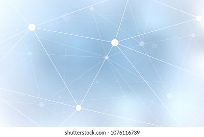 Light BLUE vector template with circles, triangles. Glitter abstract illustration with connection of triangle structure. New design for ad, poster, banner of your website.
