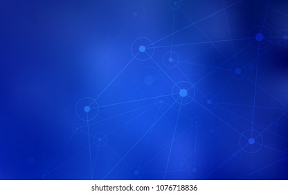 Light BLUE vector template with circles, triangles. Abstract illustration with colorful discs and triangles. Completely new template for your brand book.