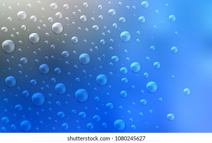 Light BLUE vector template with circles. Glitter abstract illustration with blurred drops of rain. New design for ad, poster, banner of your website.