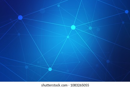 Light BLUE vector template with circles, triangles. Modern abstract colorful illustration with spheres and lines. Pattern can be used for ads, leaflets.