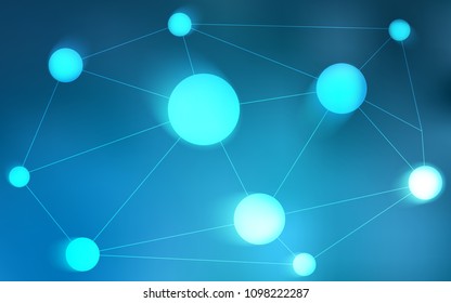 Light BLUE vector template with circles, triangles. Design with connection of dots and lines on colorful background. Beautiful design for your business advert.