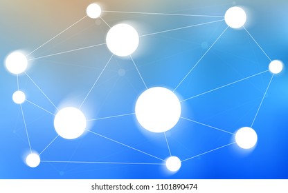 Light BLUE vector template with circles, triangles. Decorative design in abstract style with triangle structure. Pattern can be used for futuristic ad, booklets.