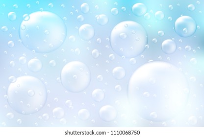 Light BLUE vector template with circles. Glitter abstract illustration with blurred drops of rain. The pattern can be used for ads, leaflets of liquid.