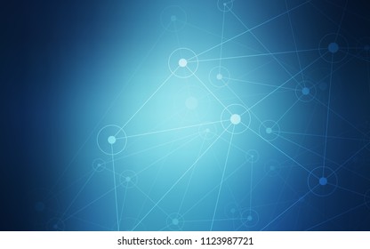Light BLUE vector template with circles, triangles. Abstract illustration with colorful discs and triangles. Completely new template for your brand book.