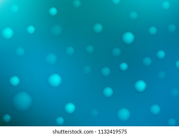 Light BLUE vector template with circles. Glitter abstract illustration with blurred drops of rain. Pattern can be used as texture of water, rain drops.