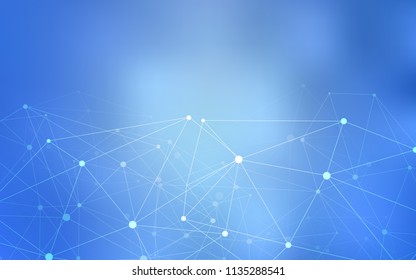 Light BLUE vector template with circles, triangles. Decorative design in abstract style with triangle structure. Pattern can be used for futuristic ad, booklets.