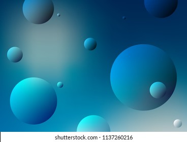 Light BLUE vector template with circles. Illustration with set of shining colorful abstract circles. The pattern can be used for beautiful websites.