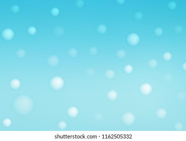 Light BLUE vector template with circles. Blurred bubbles on abstract background with colorful gradient. Pattern can be used as texture of water, rain drops.