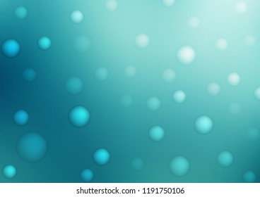 Light BLUE vector template with circles. Glitter abstract illustration with blurred drops of rain. The pattern can be used for ads, leaflets of liquid.