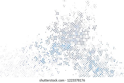 Light BLUE vector template with circles. Blurred decorative design in abstract style with bubbles. Pattern for ads, booklets.