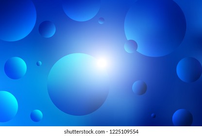Light BLUE vector template with circles. Illustration with set of shining colorful abstract circles. Beautiful design for your business advert.