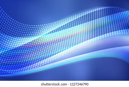 Light BLUE vector template with circles, triangles. Colorful illustration with circles and lines in futuristic style. Pattern for design of window blinds, curtains.