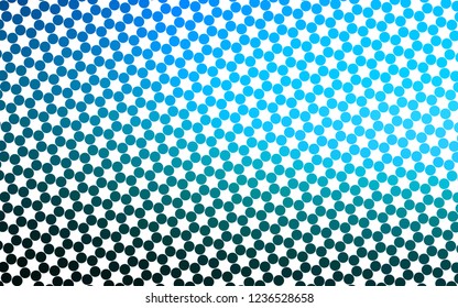 Light BLUE vector template with circles. Blurred bubbles on abstract background with colorful gradient. Pattern of water, rain drops.