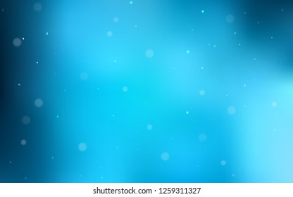 Light BLUE vector template with circles. Glitter abstract illustration with blurred drops of rain. Completely new template for your brand book.