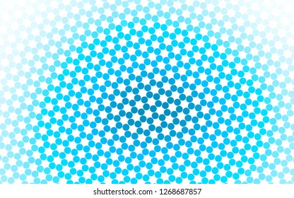 Light BLUE vector template with circles. Glitter abstract illustration with blurred drops of rain. Pattern for ads, leaflets.
