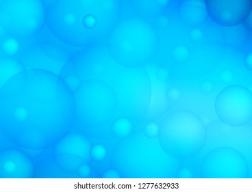 Light BLUE vector template with circles. Blurred bubbles on abstract background with colorful gradient. Beautiful design for your business natural advert.