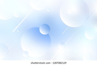 Light BLUE vector template with circles. Blurred bubbles on abstract background with colorful gradient. Pattern can be used as texture of wallpapers.
