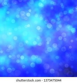 Light BLUE vector template with circles. Glitter abstract illustration with colorful drops. Pattern for wallpapers, curtains.