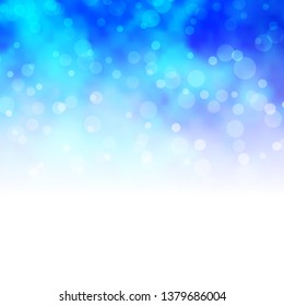 Light BLUE vector template with circles. Abstract decorative design in gradient style with bubbles. Design for posters, banners.