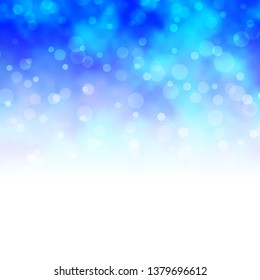 Light BLUE vector template with circles. Illustration with set of shining colorful abstract spheres. Pattern for business ads.