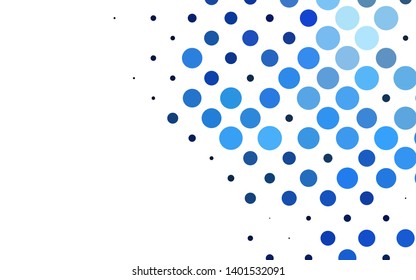 Light BLUE vector template with circles. Modern abstract illustration with colorful water drops. Pattern of water, rain drops.
