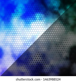 Light BLUE vector template with circles. Colorful illustration with gradient dots in nature style. Pattern for booklets, leaflets.