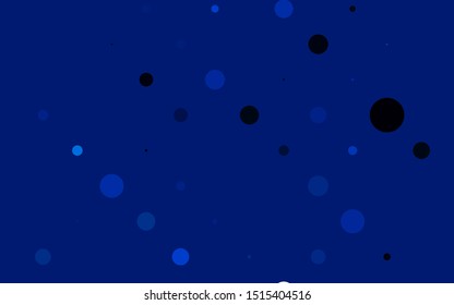 Light BLUE vector template with circles. Glitter abstract illustration with blurred drops of rain. Pattern of water, rain drops.