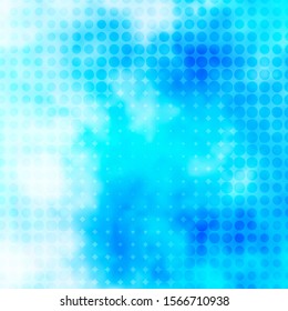 Light BLUE vector template with circles. Abstract decorative design in gradient style with bubbles. Pattern for wallpapers, curtains.