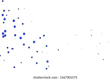 Light BLUE vector template with circles. Blurred bubbles on abstract background with colorful gradient. Pattern of water, rain drops.