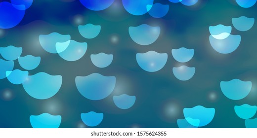 Light BLUE vector template with circles, stars. Illustration with set of colorful abstract spheres, stars. Pattern for websites.