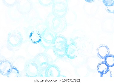 Light BLUE vector template with circles. Modern abstract illustration with colorful water drops. Design for your business advert.