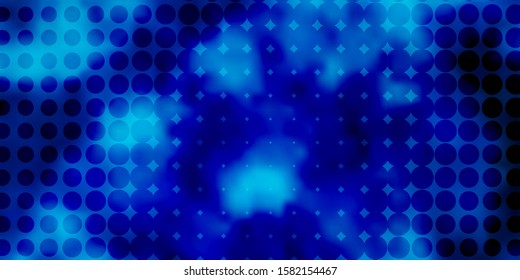 Light BLUE vector template with circles. Glitter abstract illustration with colorful drops. Pattern for business ads.