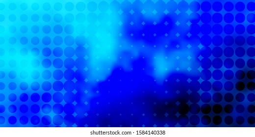 Light BLUE vector template with circles. Glitter abstract illustration with colorful drops. Pattern for business ads.