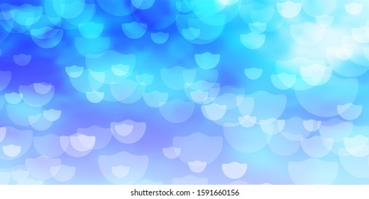 Light BLUE vector template with circles. Abstract colorful disks on simple gradient background. Pattern for booklets, leaflets.