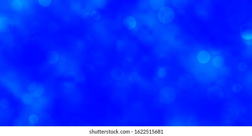 Light BLUE vector template with circles. Glitter abstract illustration with colorful drops. Pattern for booklets, leaflets.