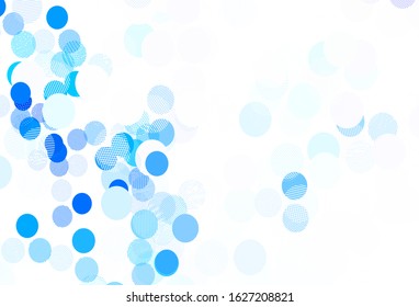 Light BLUE vector template with circles. Blurred bubbles on abstract background with colorful gradient. Pattern for futuristic ad, booklets.