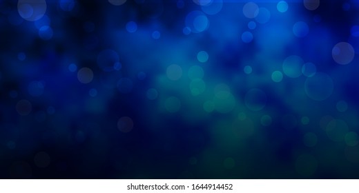 Light BLUE vector template with circles. Illustration with set of shining colorful abstract spheres. Pattern for booklets, leaflets.