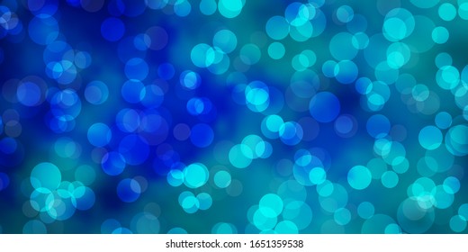 Light BLUE vector template with circles. Colorful illustration with gradient dots in nature style. Design for your commercials.