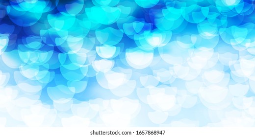 Light BLUE vector template with circles. Abstract colorful disks on simple gradient background. Design for your commercials.