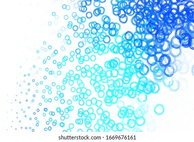 Light BLUE vector template with circles. Glitter abstract illustration with blurred drops of rain. Pattern for beautiful websites.