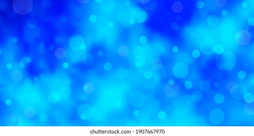 Light BLUE vector template with circles. Abstract decorative design in gradient style with bubbles. Design for your commercials.