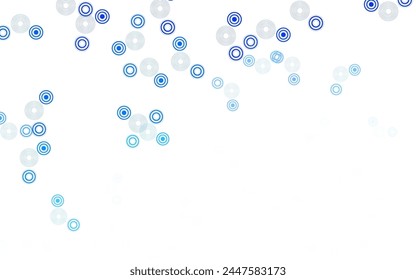 Light BLUE vector template with circles. Beautiful colored illustration with blurred circles in nature style. Pattern for ads, leaflets.