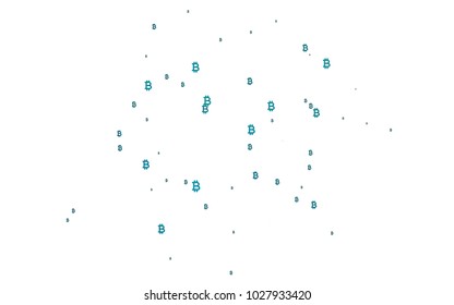 Light BLUE vector template with cryptocurrency. Shining illustration with signs of Bitcoins on abstract template. Smart design for your business advert of economic, wealth.