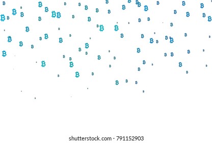 Light BLUE vector template with cryptocurrency. Modern abstract illustration with symbols of digital money. The pattern can be used for ad, booklets, leaflets of banks.