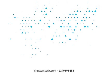 Light BLUE vector template with crystals, triangles. Triangles on abstract background with colorful gradient. Best design for your ad, poster, banner.