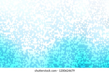 Light BLUE vector template with crystals, triangles. Illustration with set of colorful triangles. Best design for your ad, poster, banner.