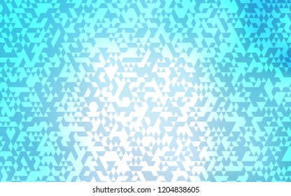 Light BLUE vector template with crystals, triangles. Illustration with set of colorful triangles. The template can be used as a background.
