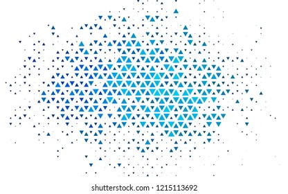 Light BLUE vector template with crystals, triangles. Glitter abstract illustration with triangular shapes. Smart design for your business advert.